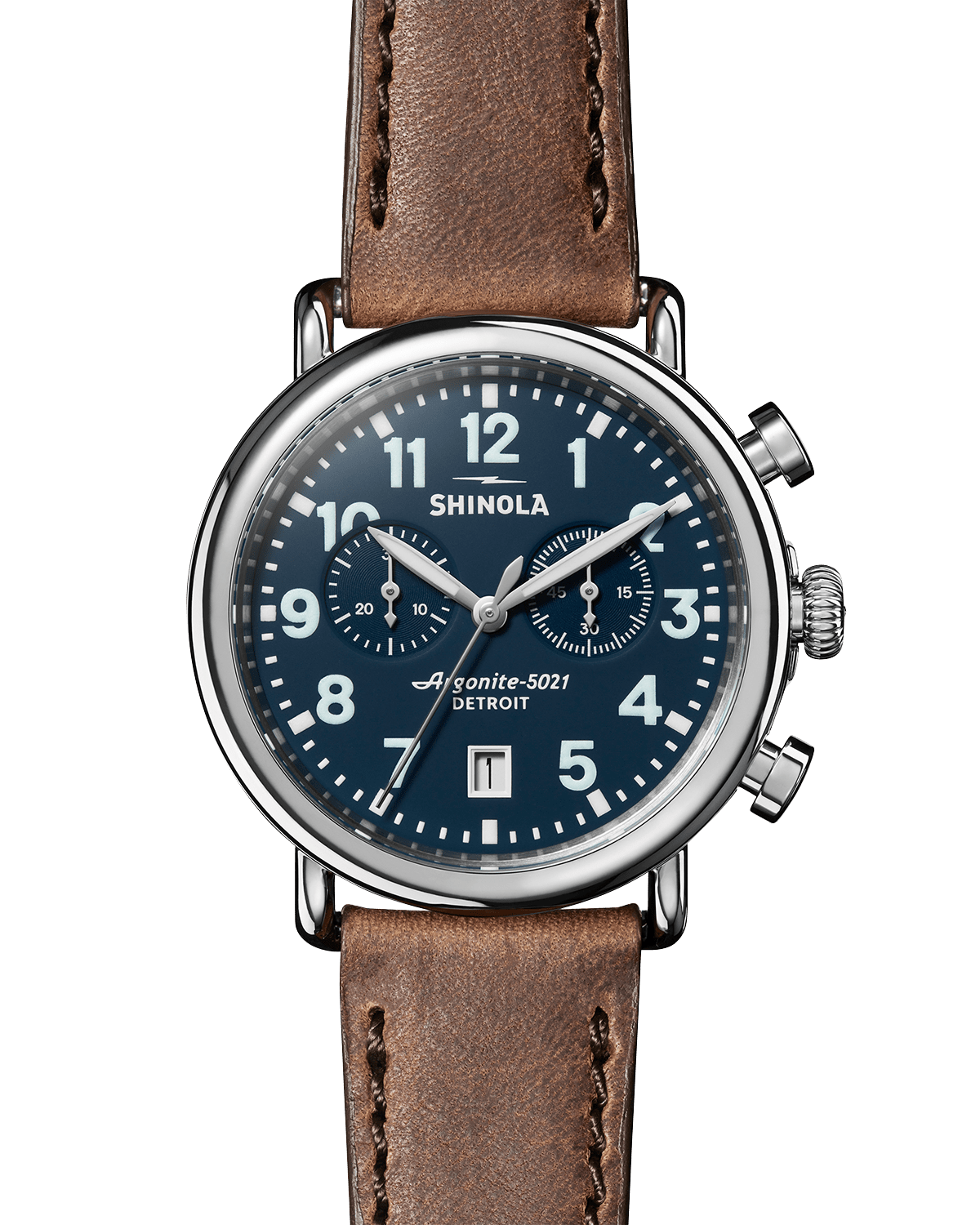 Shinola Men's 41mm Runwell 2-Eye Chrono Leather Watch
