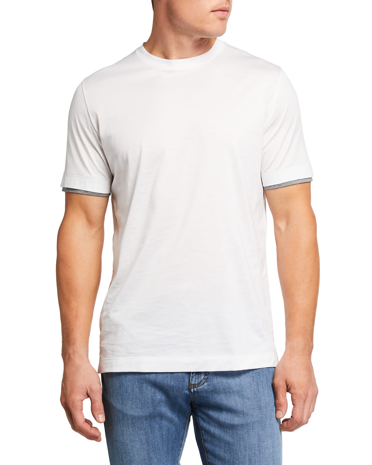 Embroidered Lips Patched Men's Basic T-Shirt