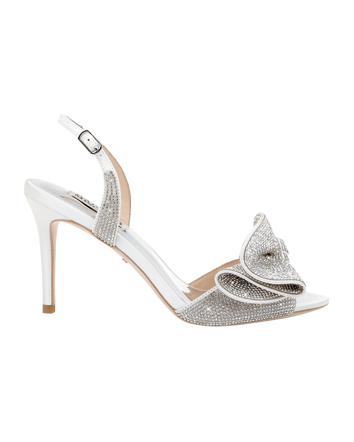 Badgley Mischka Rennie Strass Ruffle Slingback Sandals