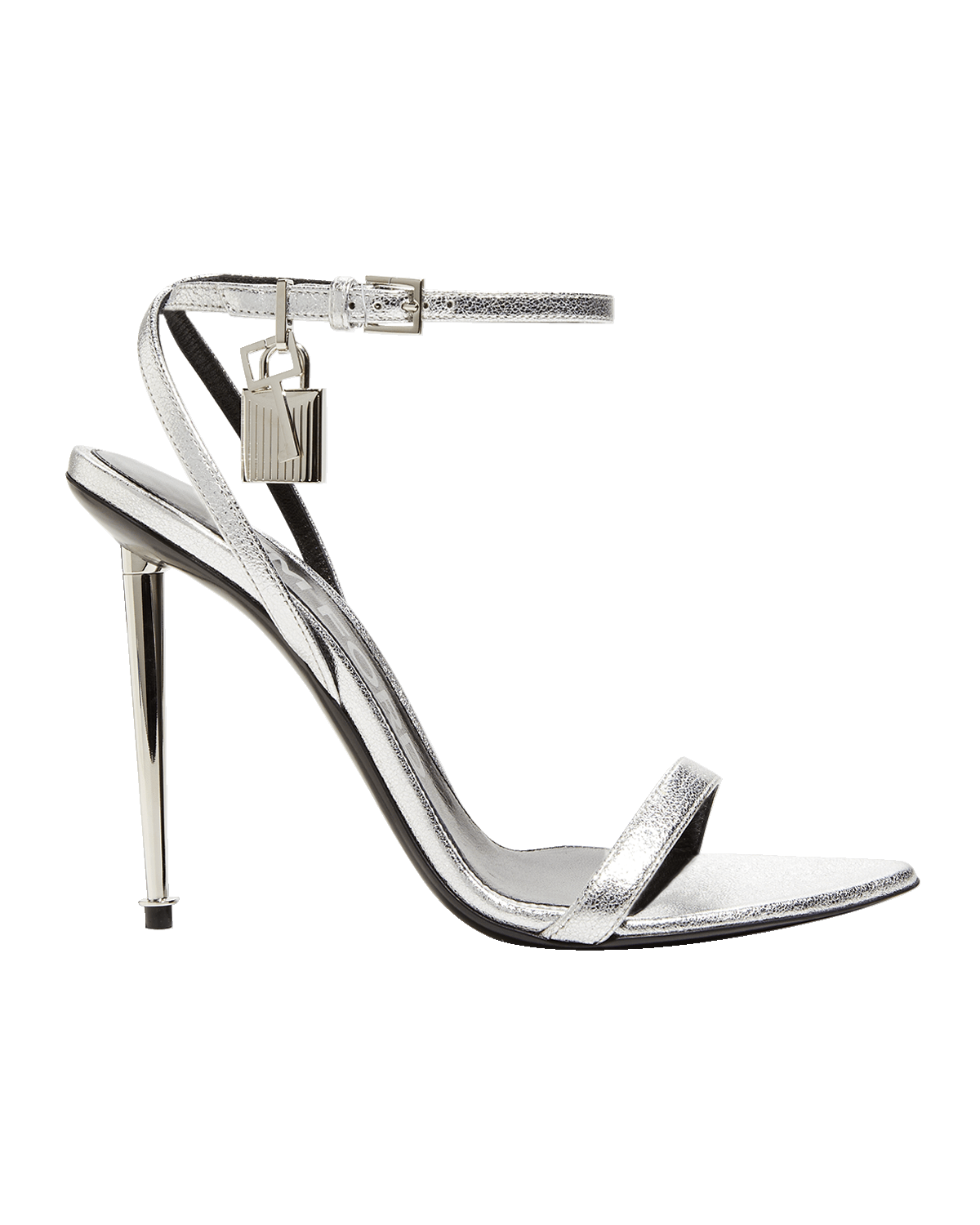 TOM FORD Padlock Metallic Stiletto Sandals