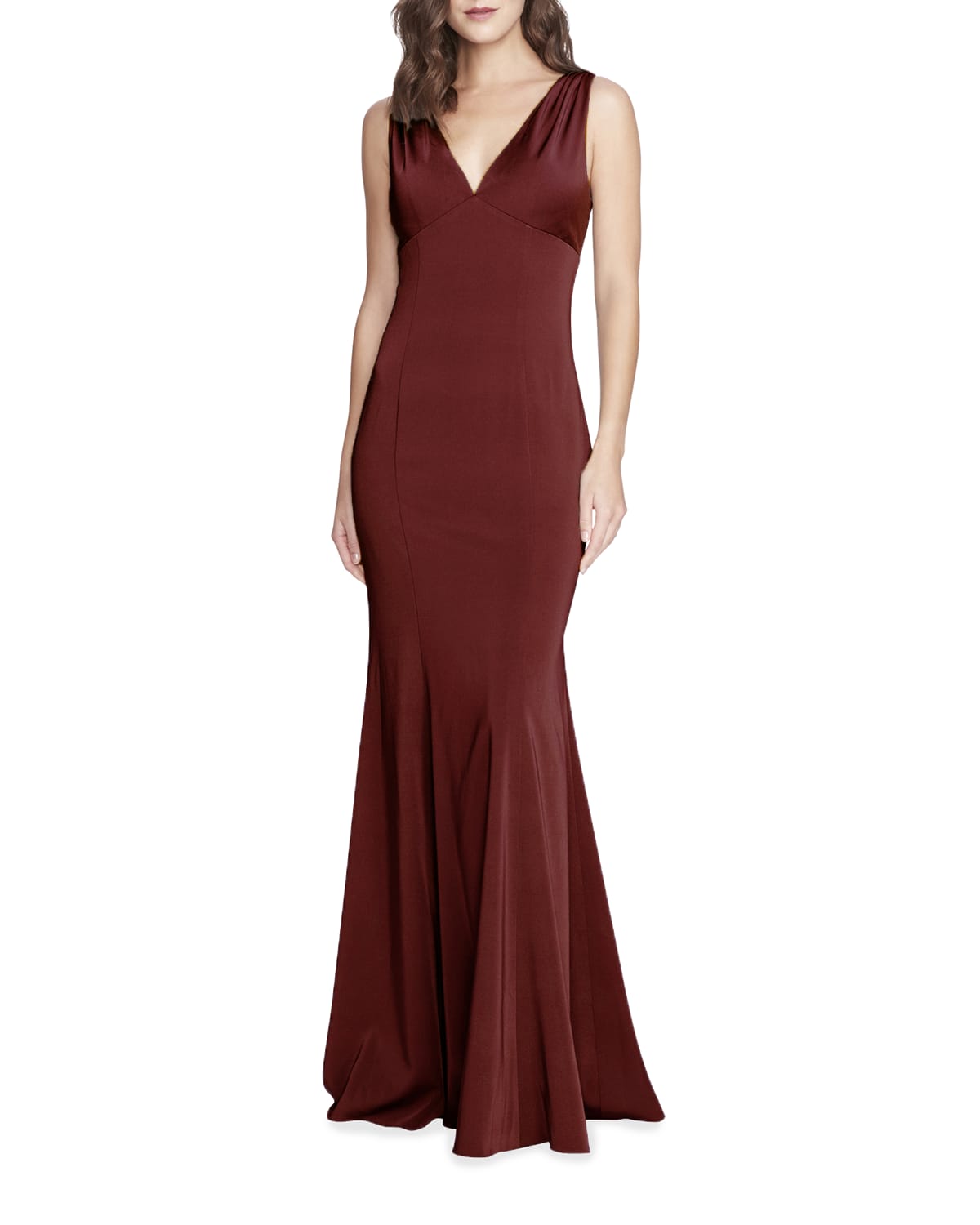 Marchesa Notte Stretch Crepe Cold-Shoulder Embellished Gown | Neiman Marcus