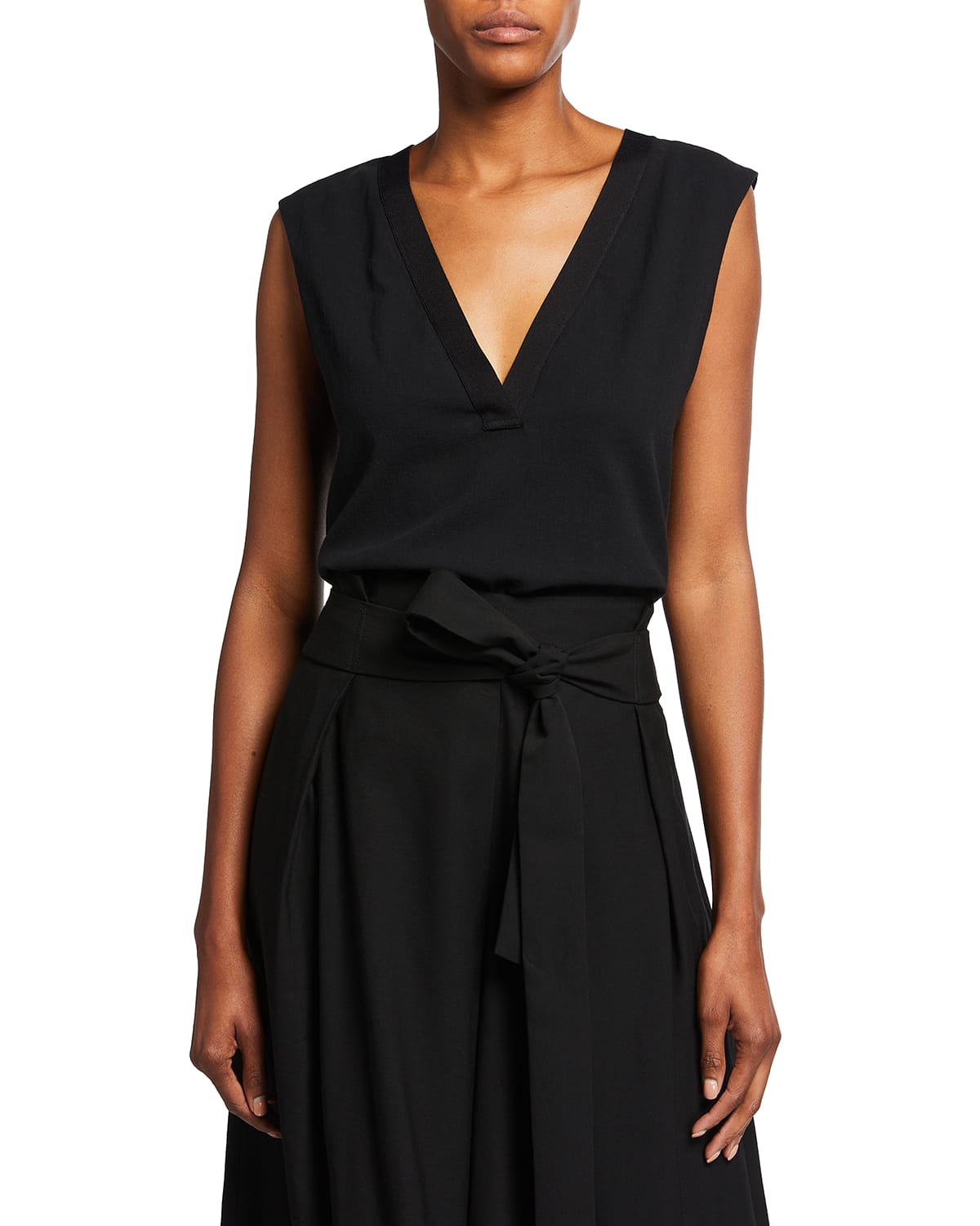 vince double v neck popover dress