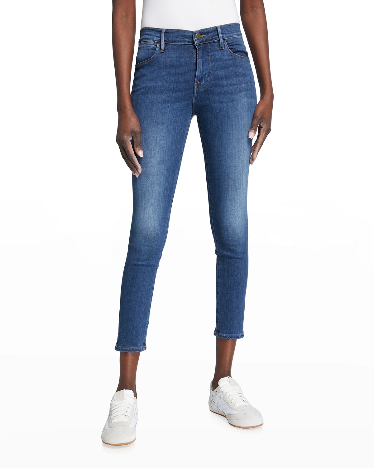 ALICE + OLIVIA JEANS Good HighRise Exposed Button Skinny Jeans