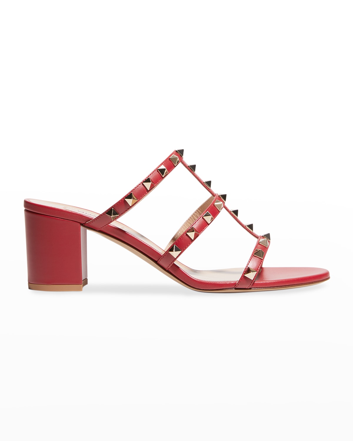 Valentino Garavani Rockstud Caged Slide Sandals | Neiman Marcus