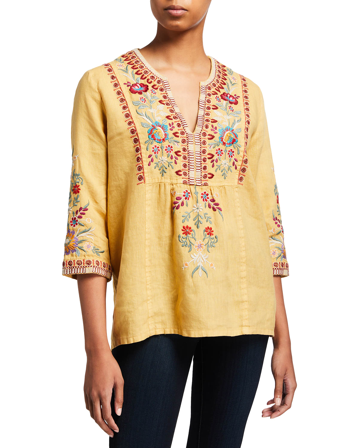 Johnny Was Lissa Embroidered Blouse | Neiman Marcus