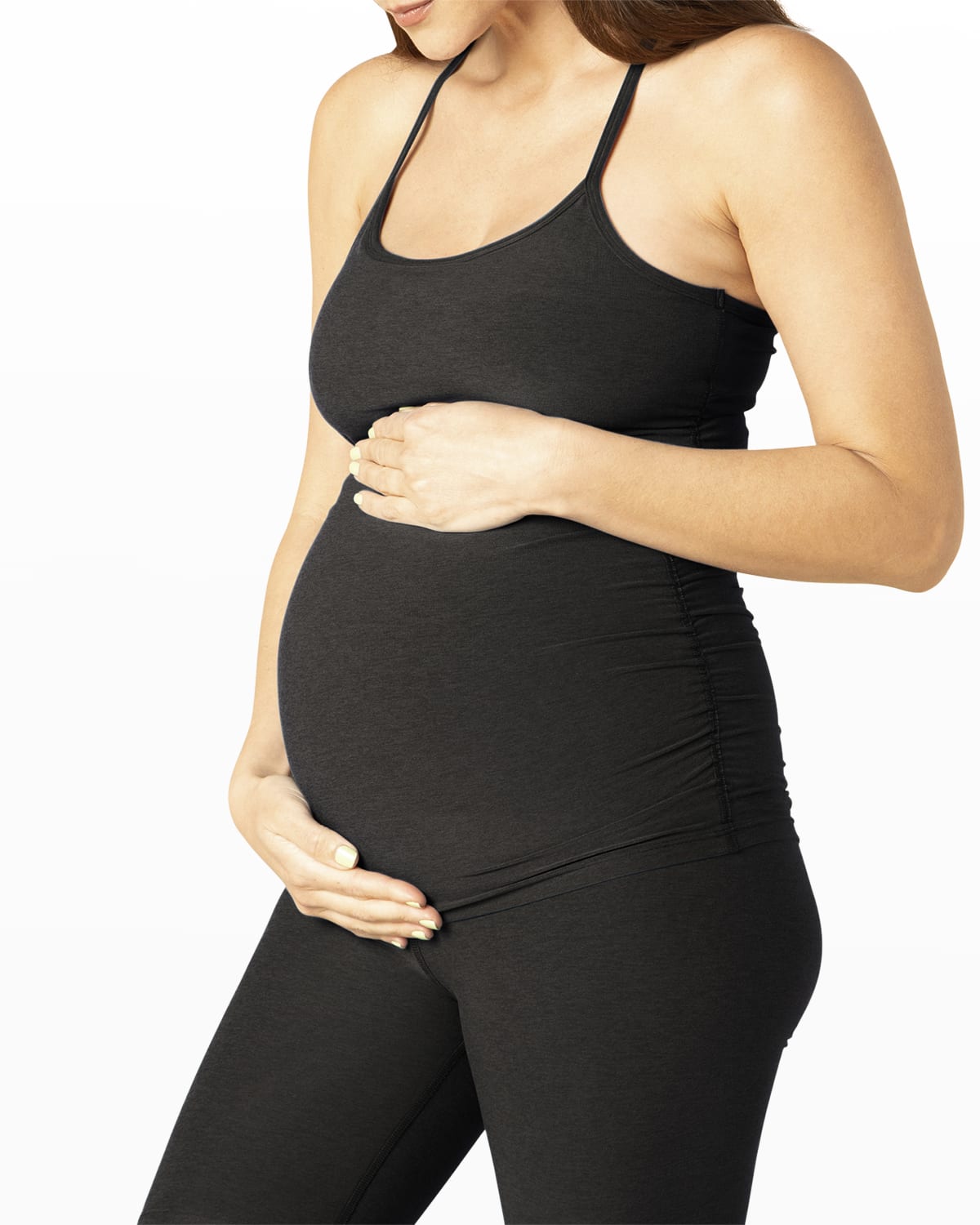 Beyond Yoga Maternity Slim Racerback Cami In Darkest Night