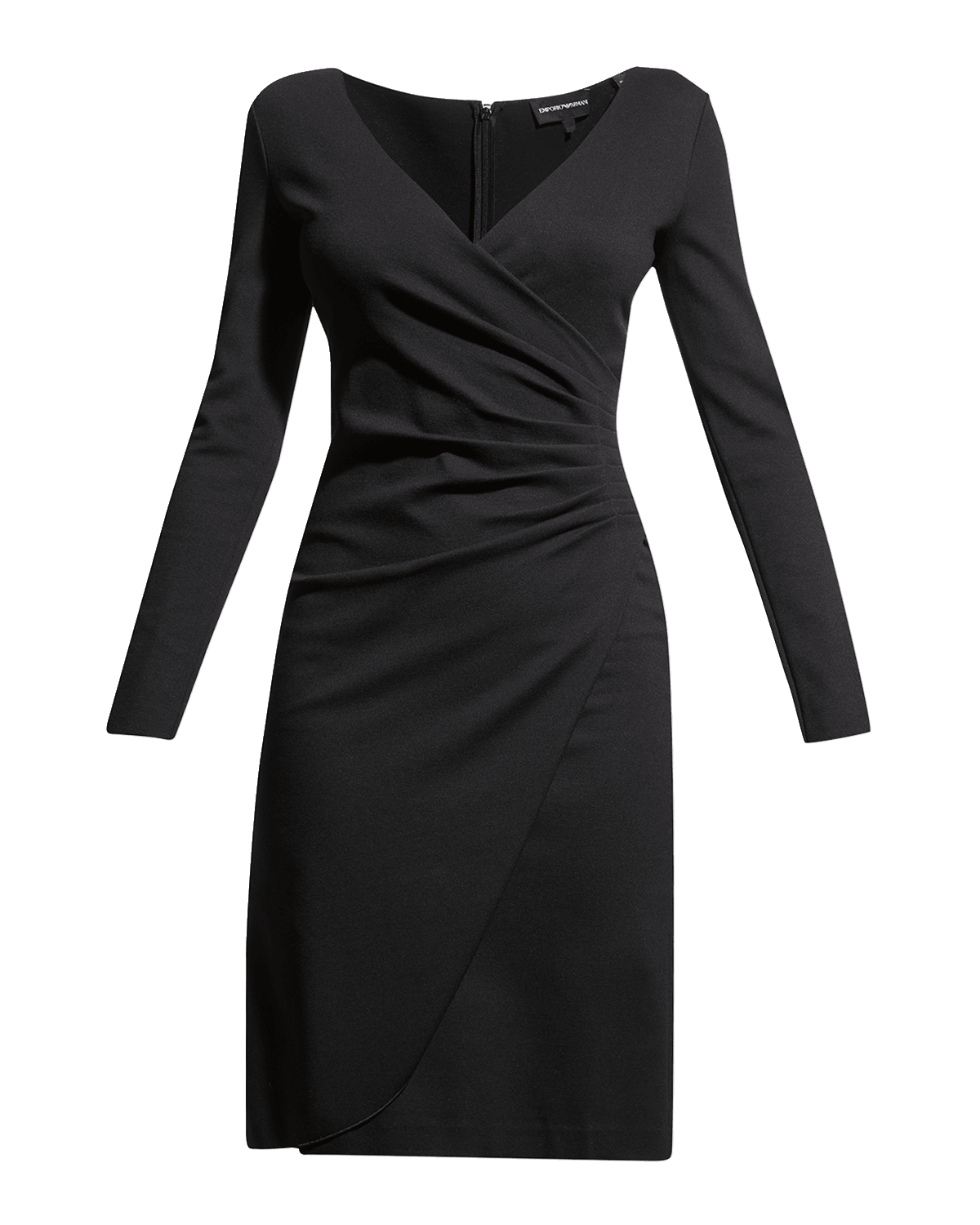 Emporio Armani V-Neck Faux-Wrap Milano Jersey Dress