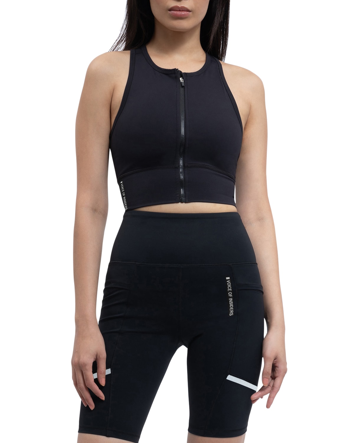 VOICE OF INSIDERS Polygiene Stays Fresh Zip Front Racerback Sports Bra