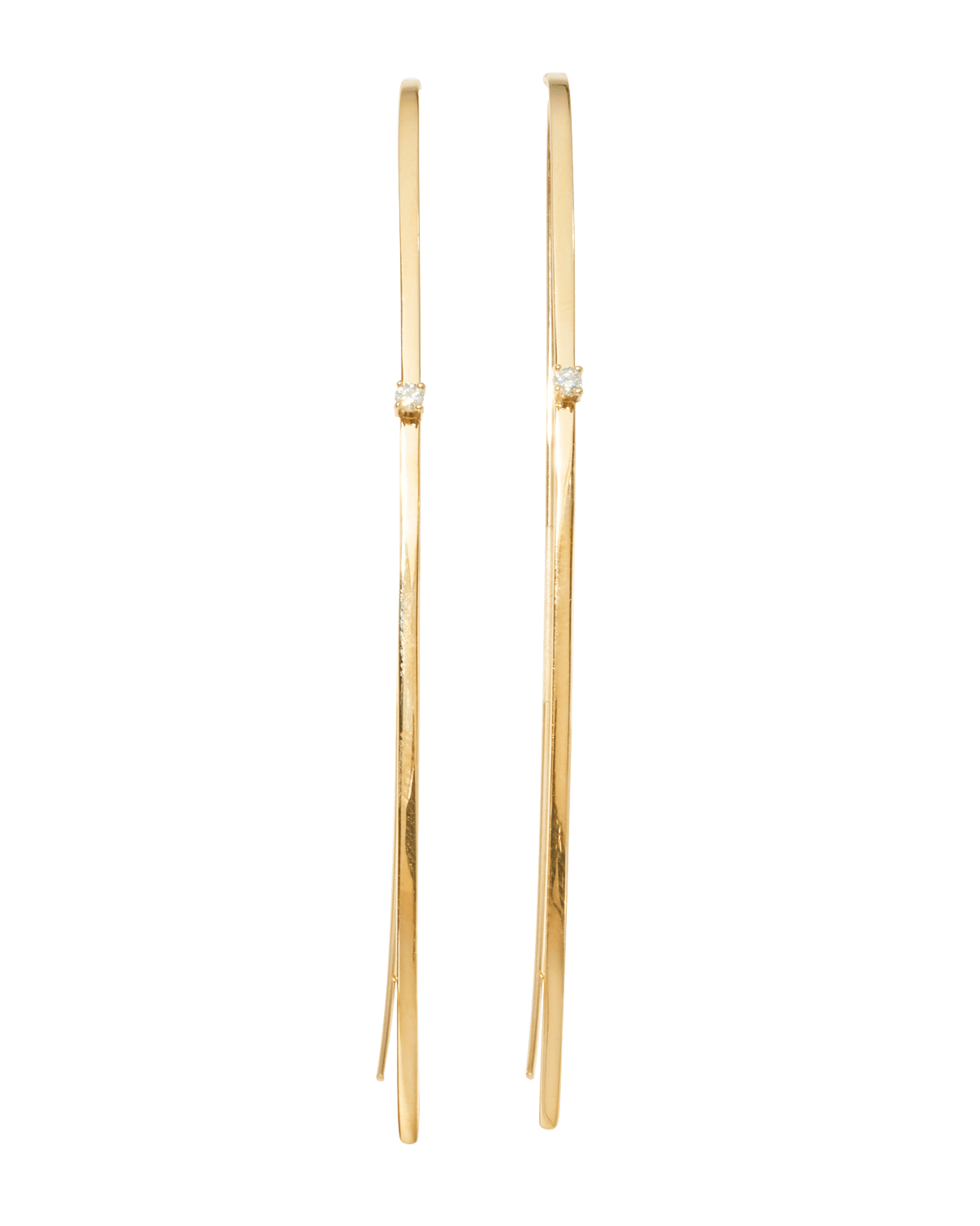 LANA Narrow Flat Diamond Hoop Earrings