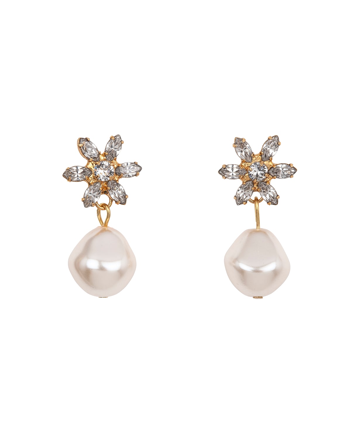 Jennifer Behr Tunis Crystal-Pearl Drop Earrings | Neiman Marcus