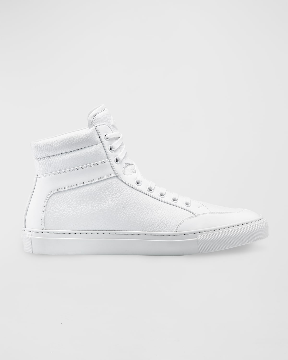 high top white leather sneakers