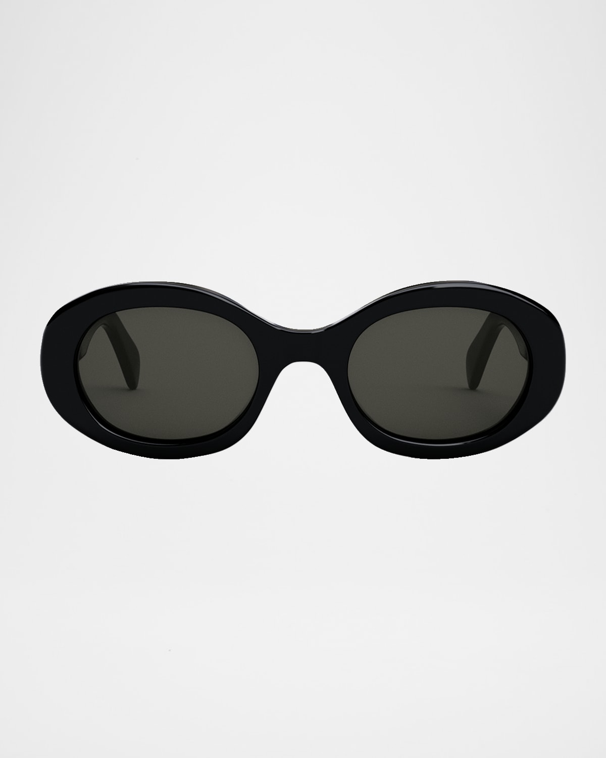 Celine Triomphe Logo Oval Acetate Sunglasses In Black