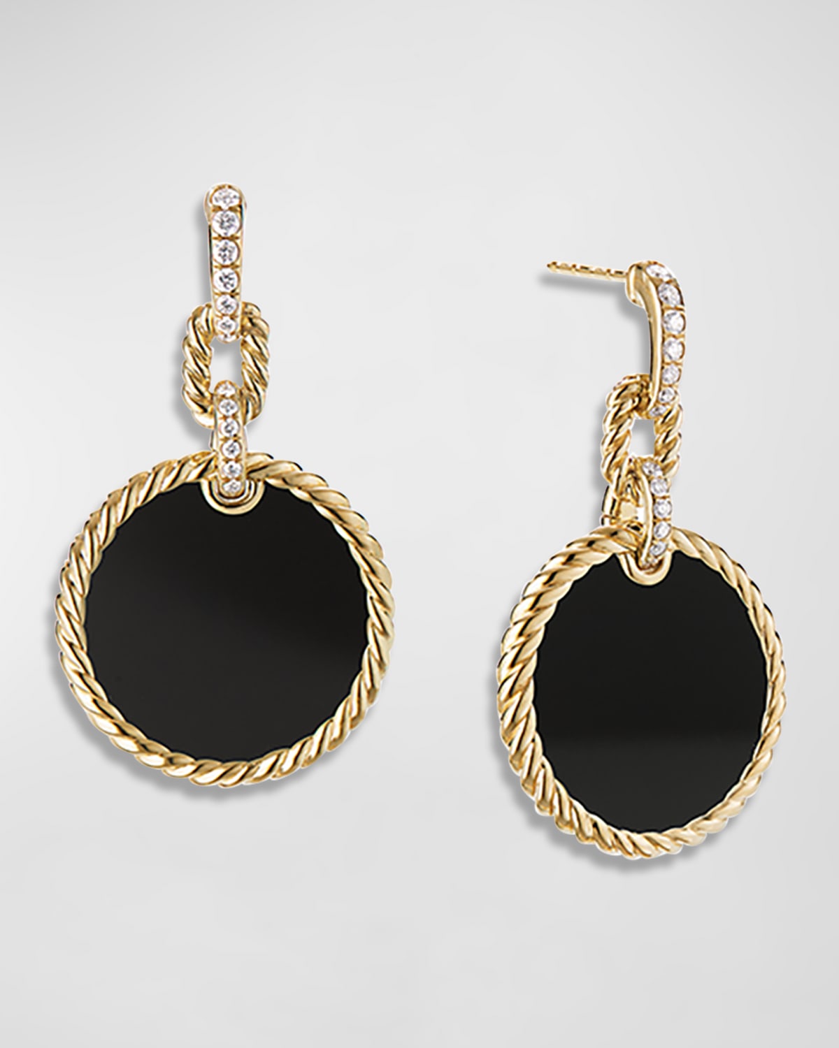 Drop Shaped Circle Pierced Dangle Earrings Jewelry Black Blue Crystal Gold Tone 
