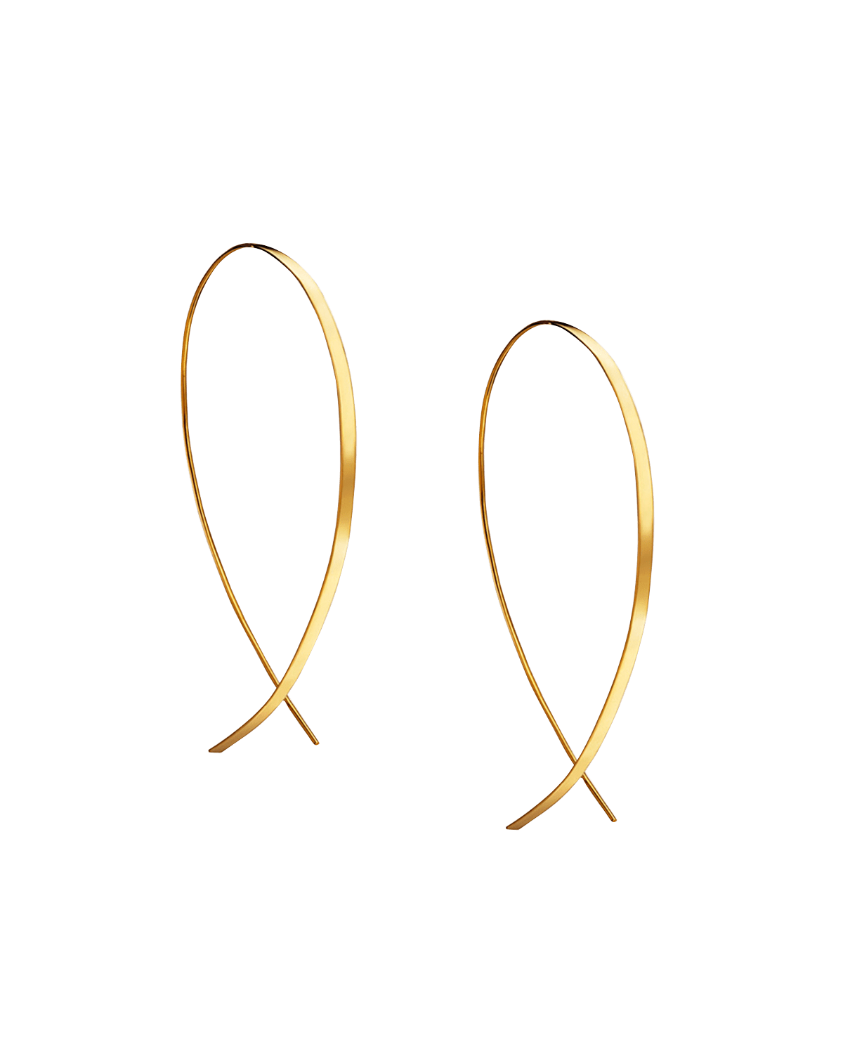 LANA Small Flat Upside Down Hoop Earrings