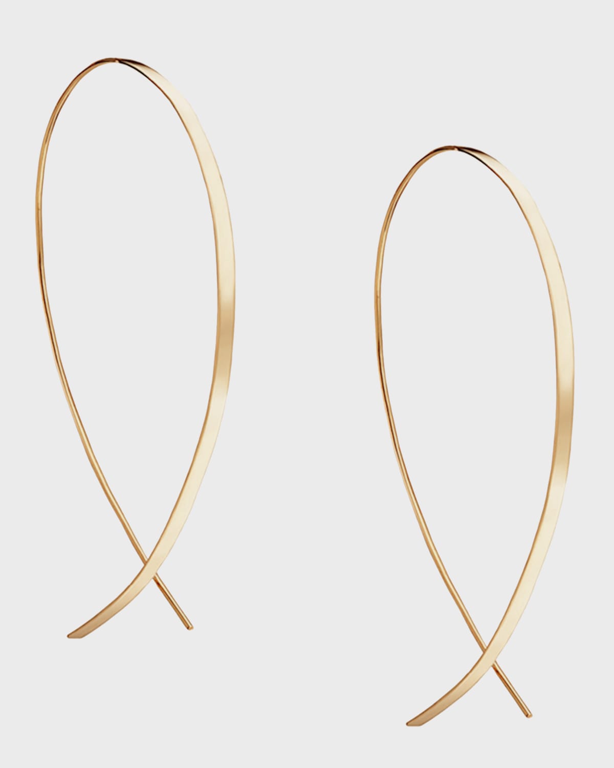 LANA Small Flat Upside Down Hoop Earrings