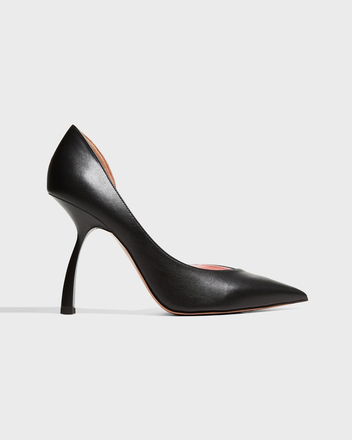 0040~KEIN Leather D'Orsay Pumps with Spool Heel