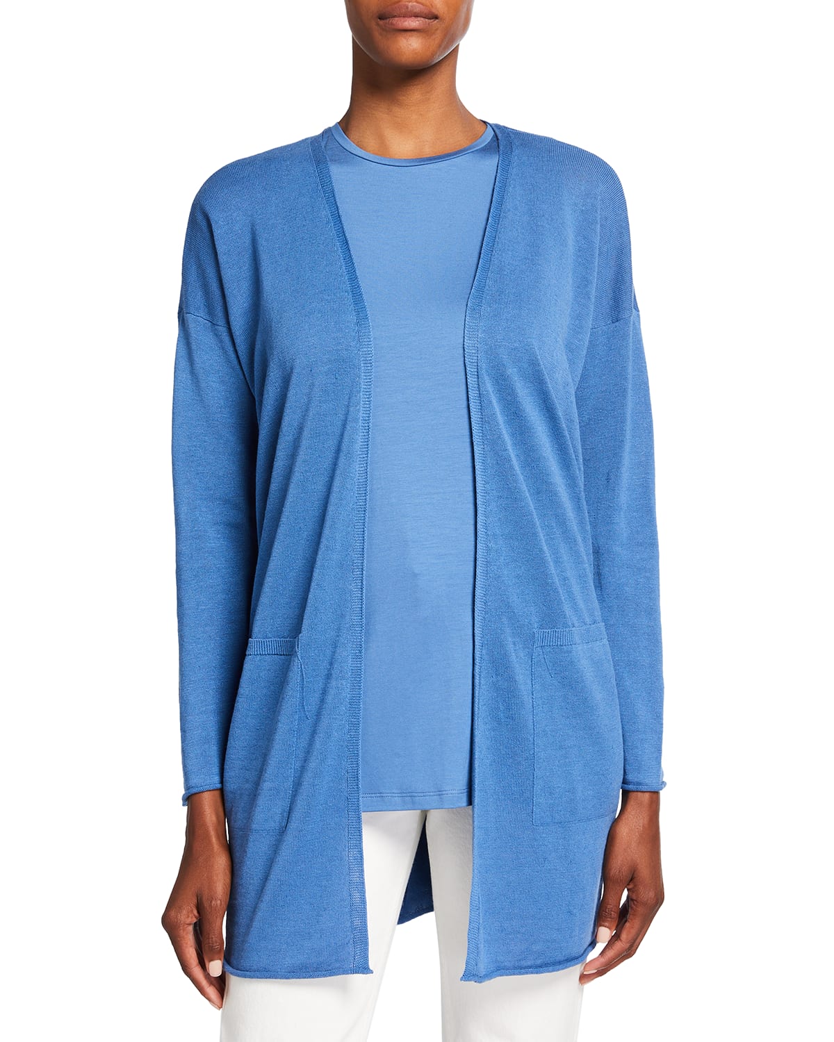 Eileen Fisher Organic Linen/Cotton Short-Sleeve Cardigan | Neiman Marcus