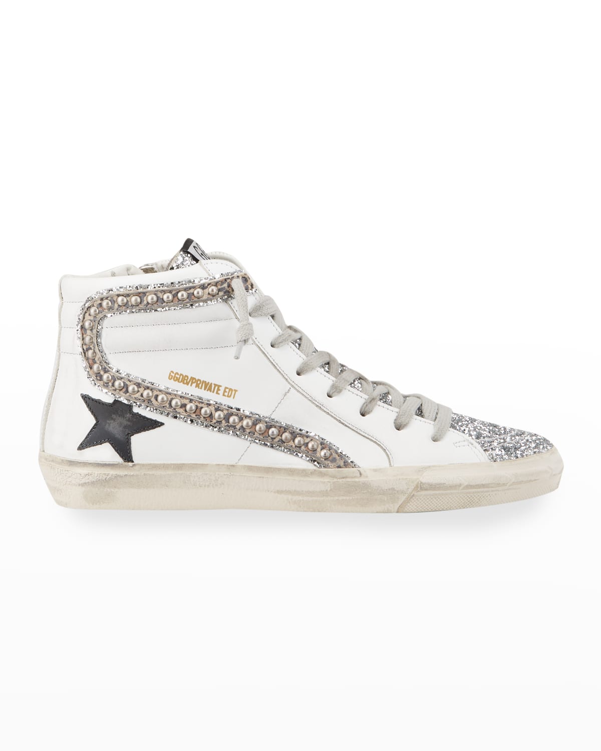 Golden Goose Slide Sequined Leopard High-Top Sneakers | Neiman Marcus