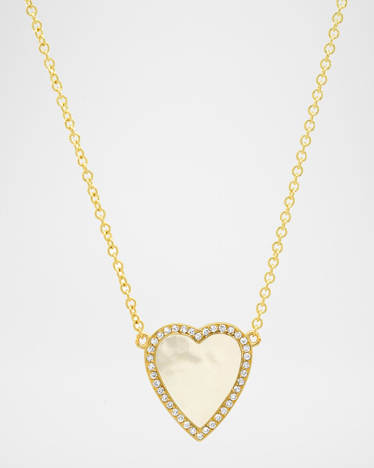 Jennifer Meyer Mini Inlay Heart Necklace with Diamonds