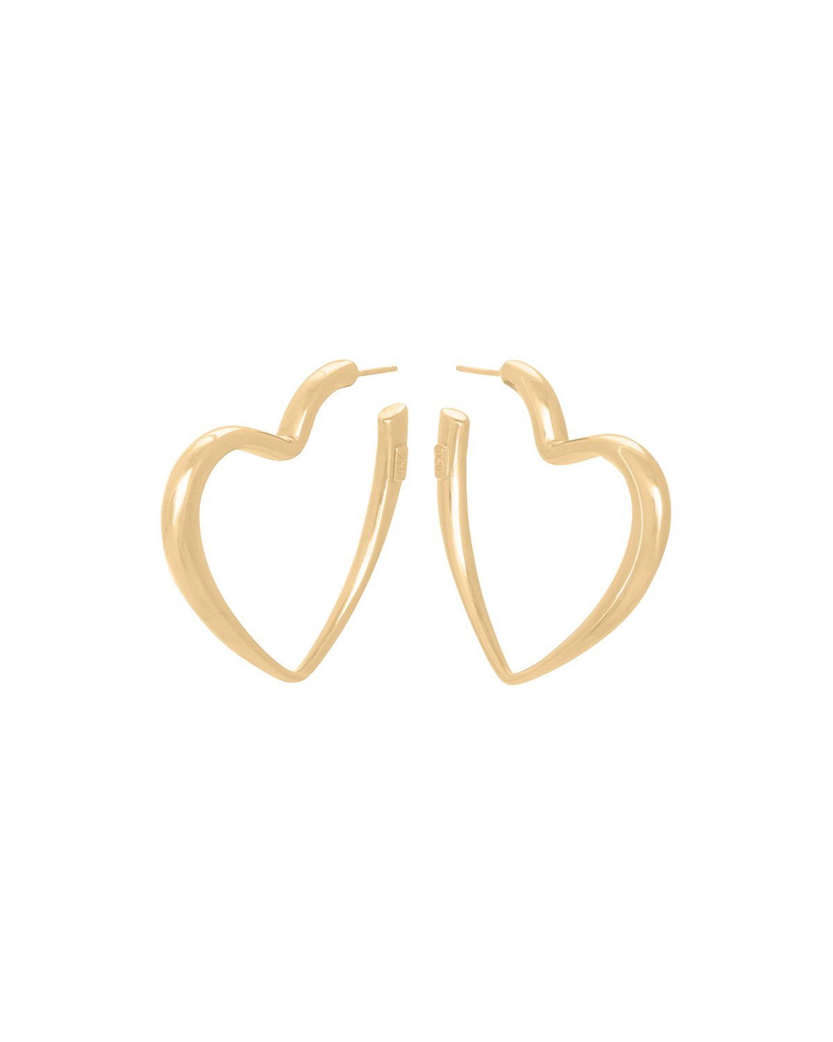 LANA Graduating Heart Hollow Hoop Earrings, 47mm