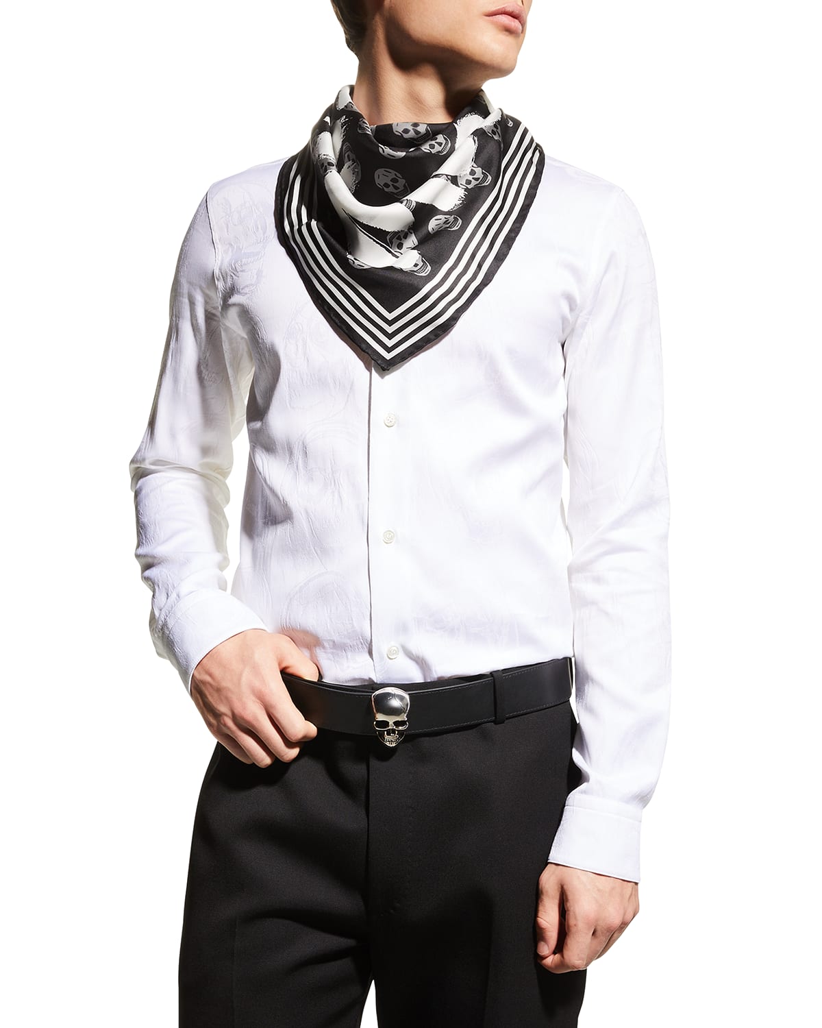 Versace Men's Baroque Silk Twill Scarf Neiman Marcus