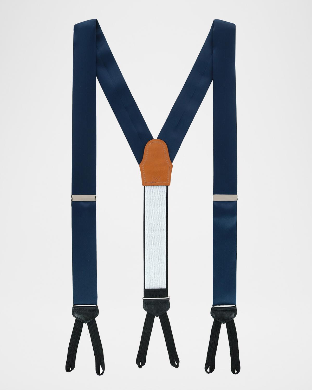 Trafalgar Men's Sutton Solid Silk Suspender Braces