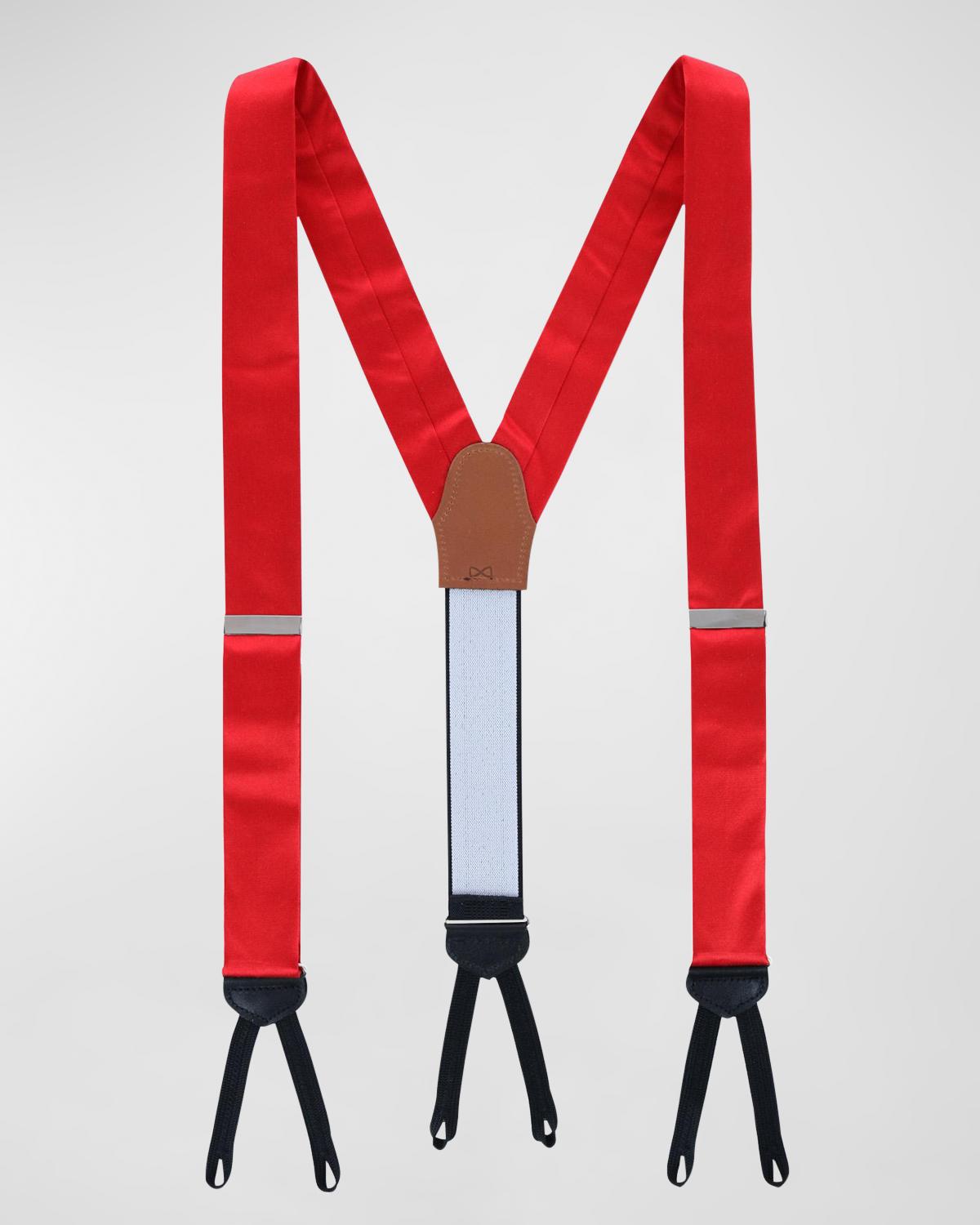 Trafalgar Men's Sutton Solid Silk Suspender Braces