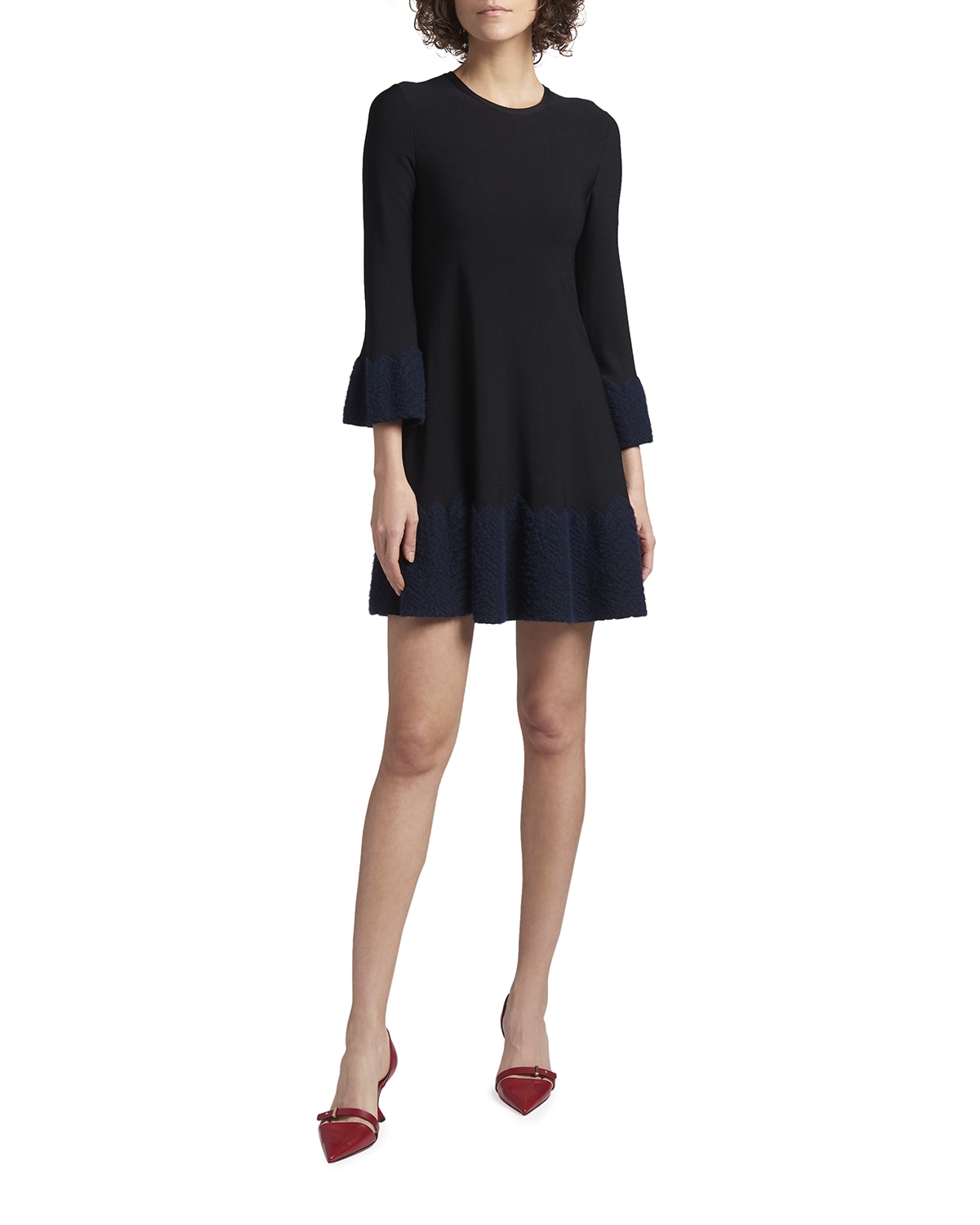 Giorgio Armani Colorblock Textured Jacquard Mini Dress