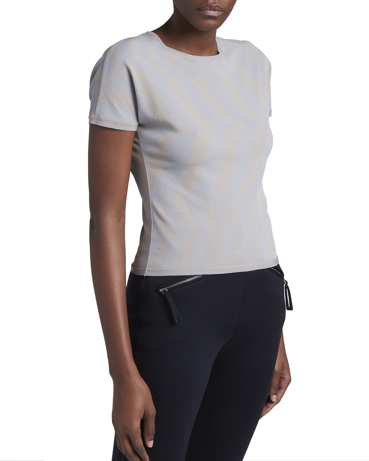 Giorgio Armani Abstract Chevron Jacquard Knit Top