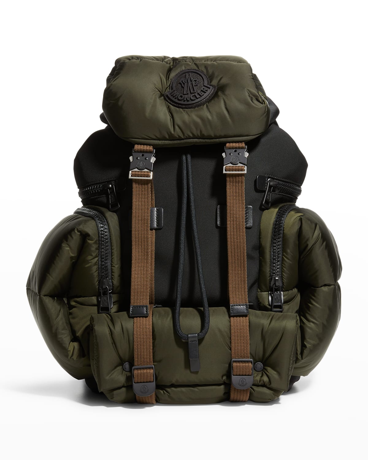 Moncler Men's Area Multi-pocket Backpack In Olive