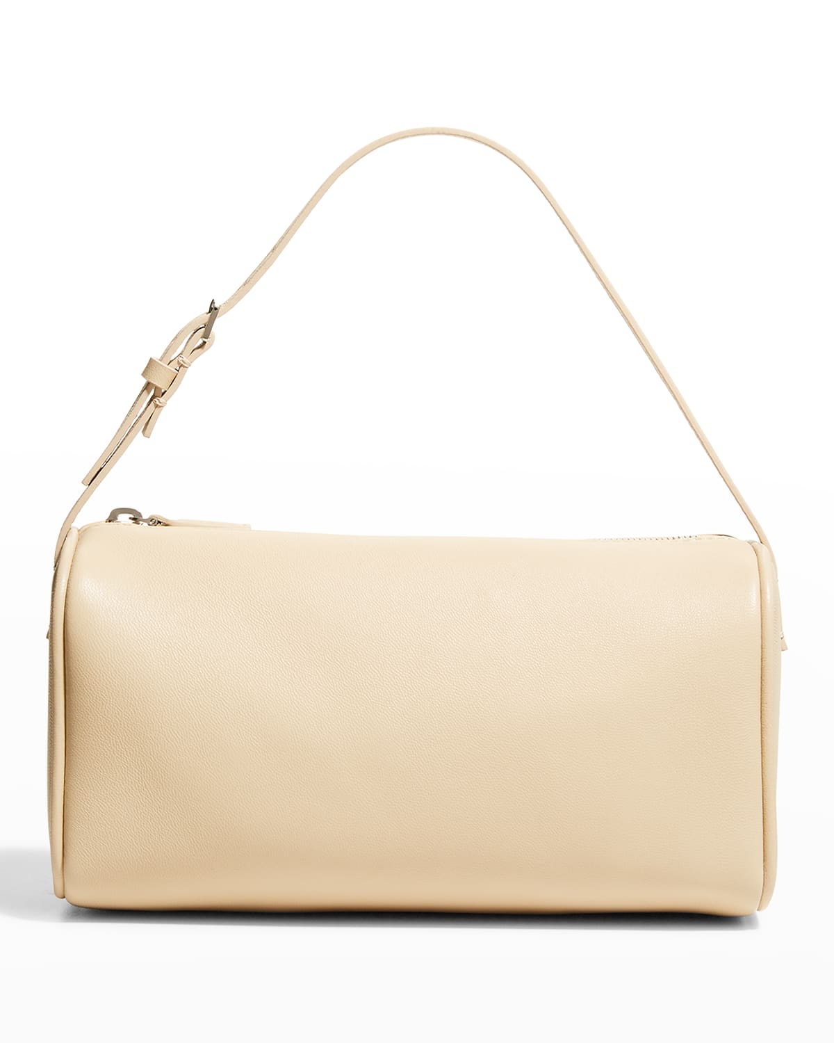 90 S Leather Shoulder Bag in White - The Row