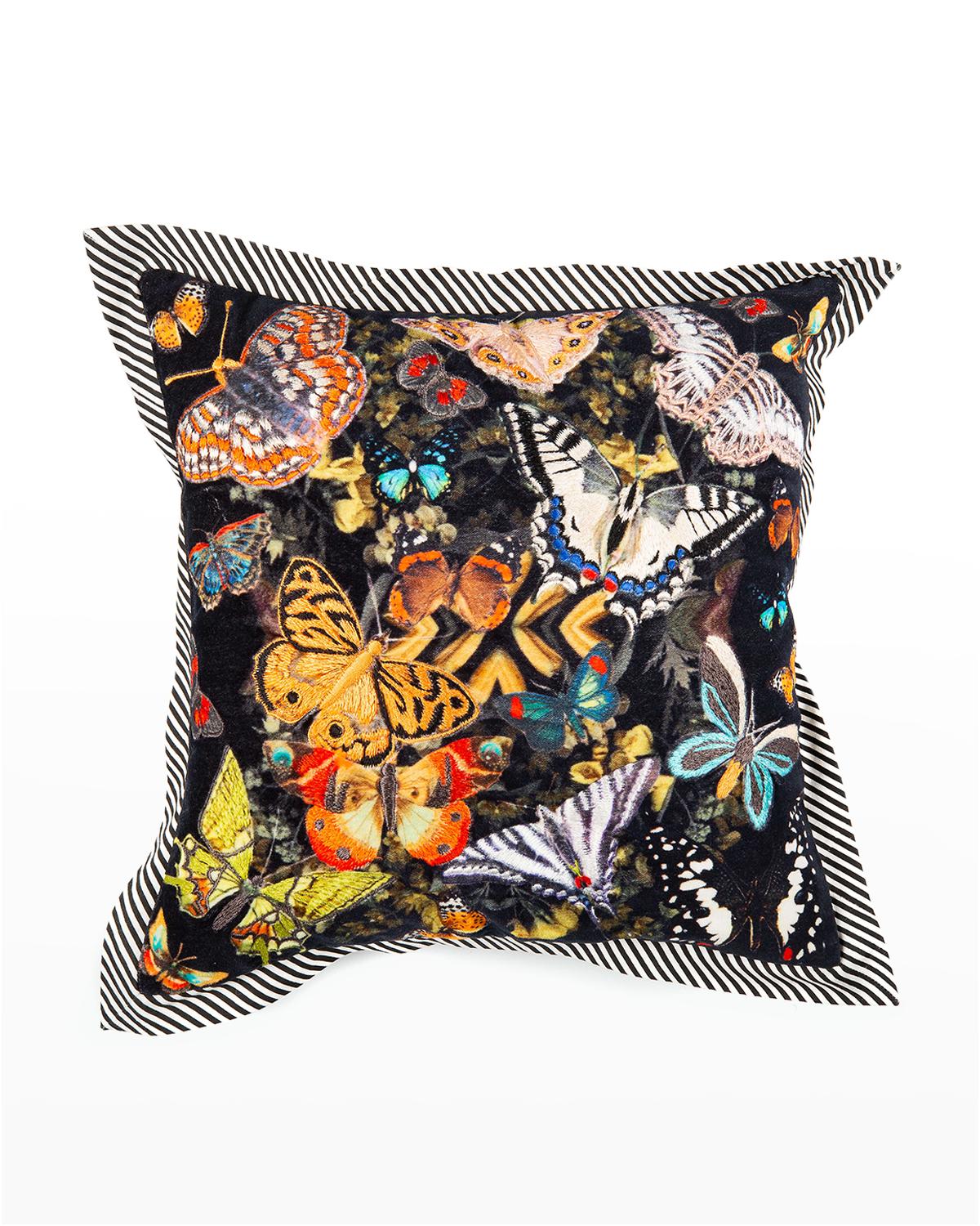 Mackenzie-Childs Butterfly Shaped Floral Pillow main image 0