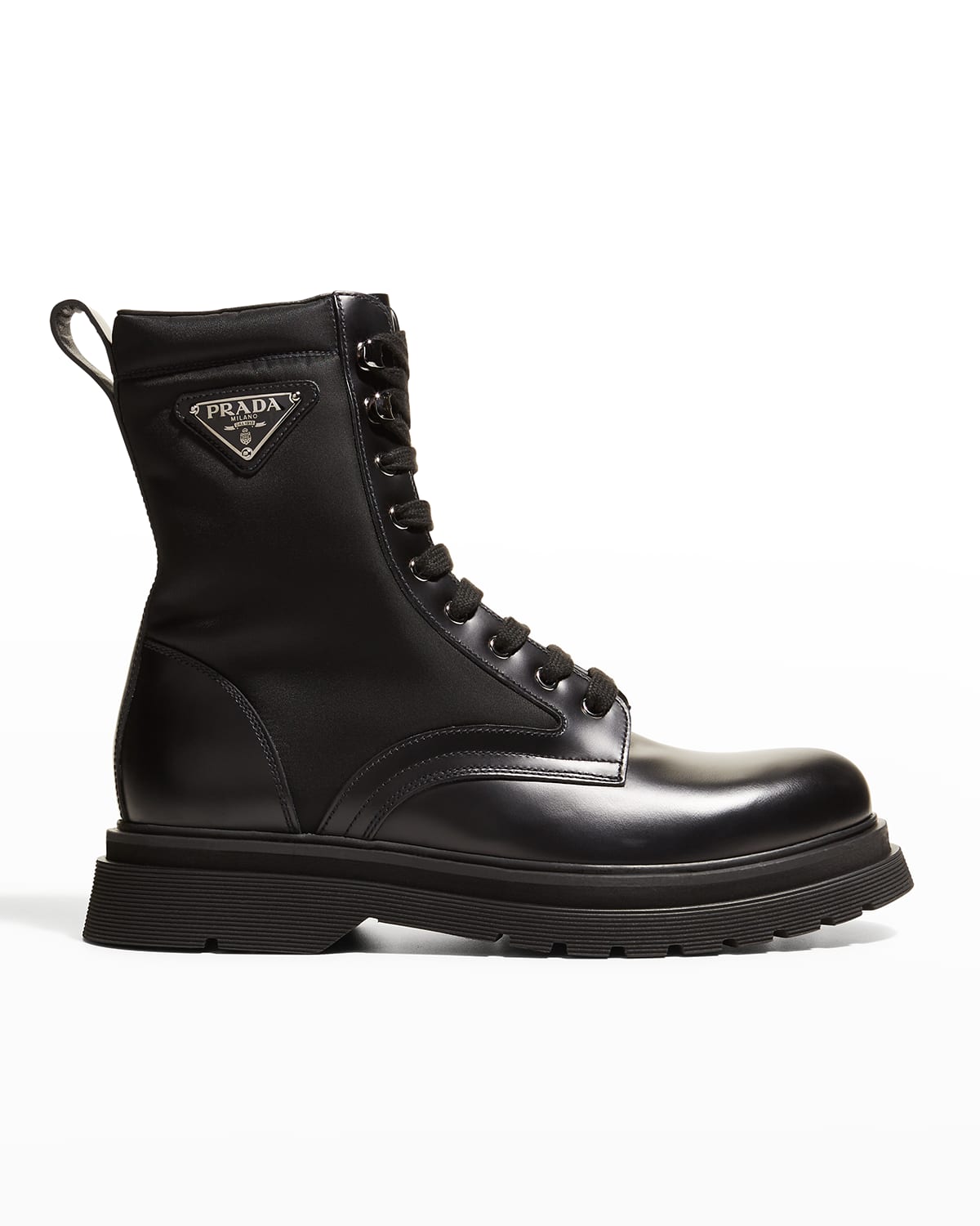 white prada combat boots