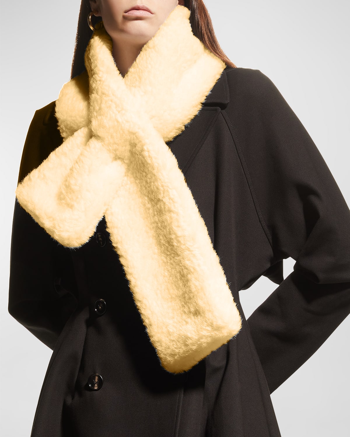 Bottega Veneta Teddy Shearling Pull-Through Scarf
