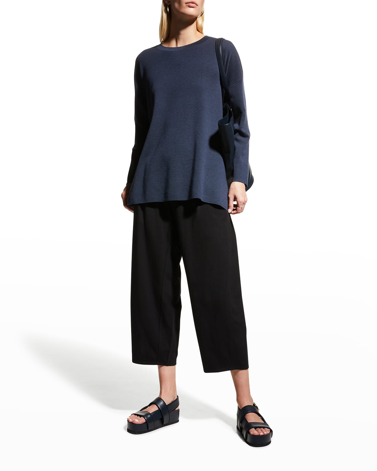 Eileen Fisher Organic Stretch-Jersey Slim Ankle Pants | Neiman Marcus