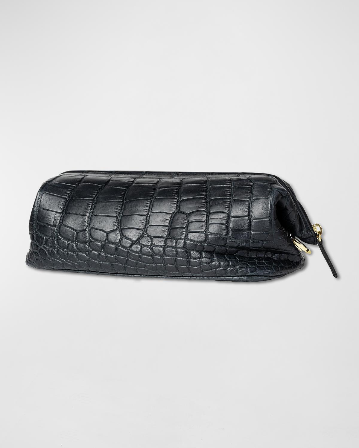 Abas Men's Alligator Travel Toiletry Bag