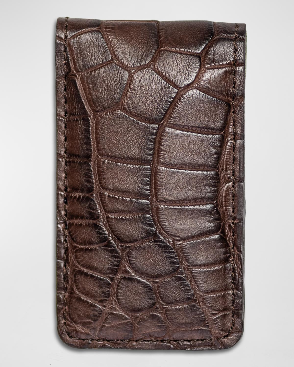 Abas Men's Magnetic Alligator Money Clip