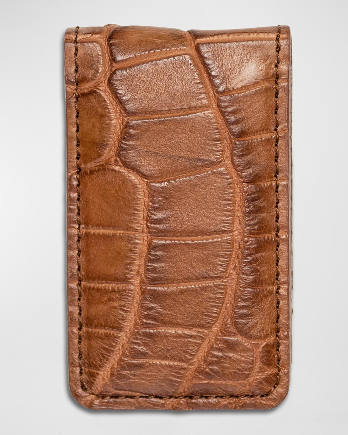 Abas Men's Magnetic Alligator Money Clip