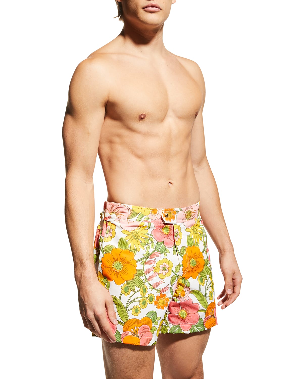 Versace Men's Mid-Length Acanthus-Print Swim Shorts | Neiman Marcus