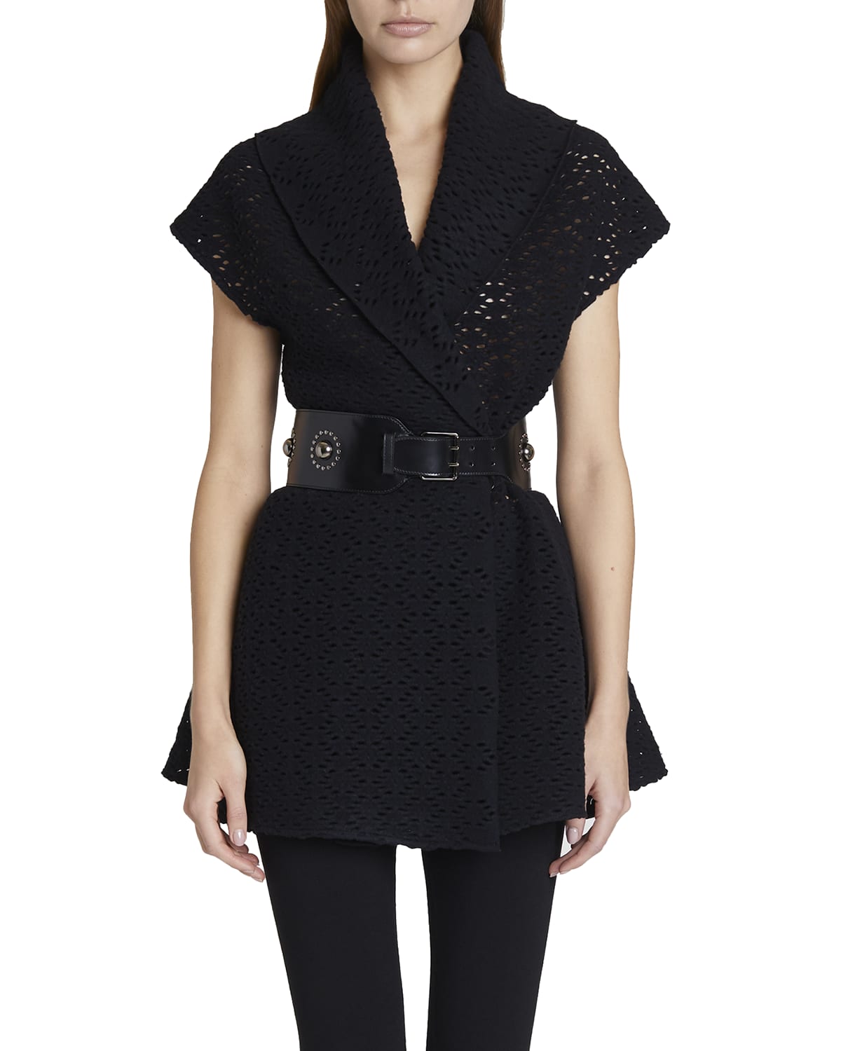 Sleeveless Wool Jacket Neiman Marcus