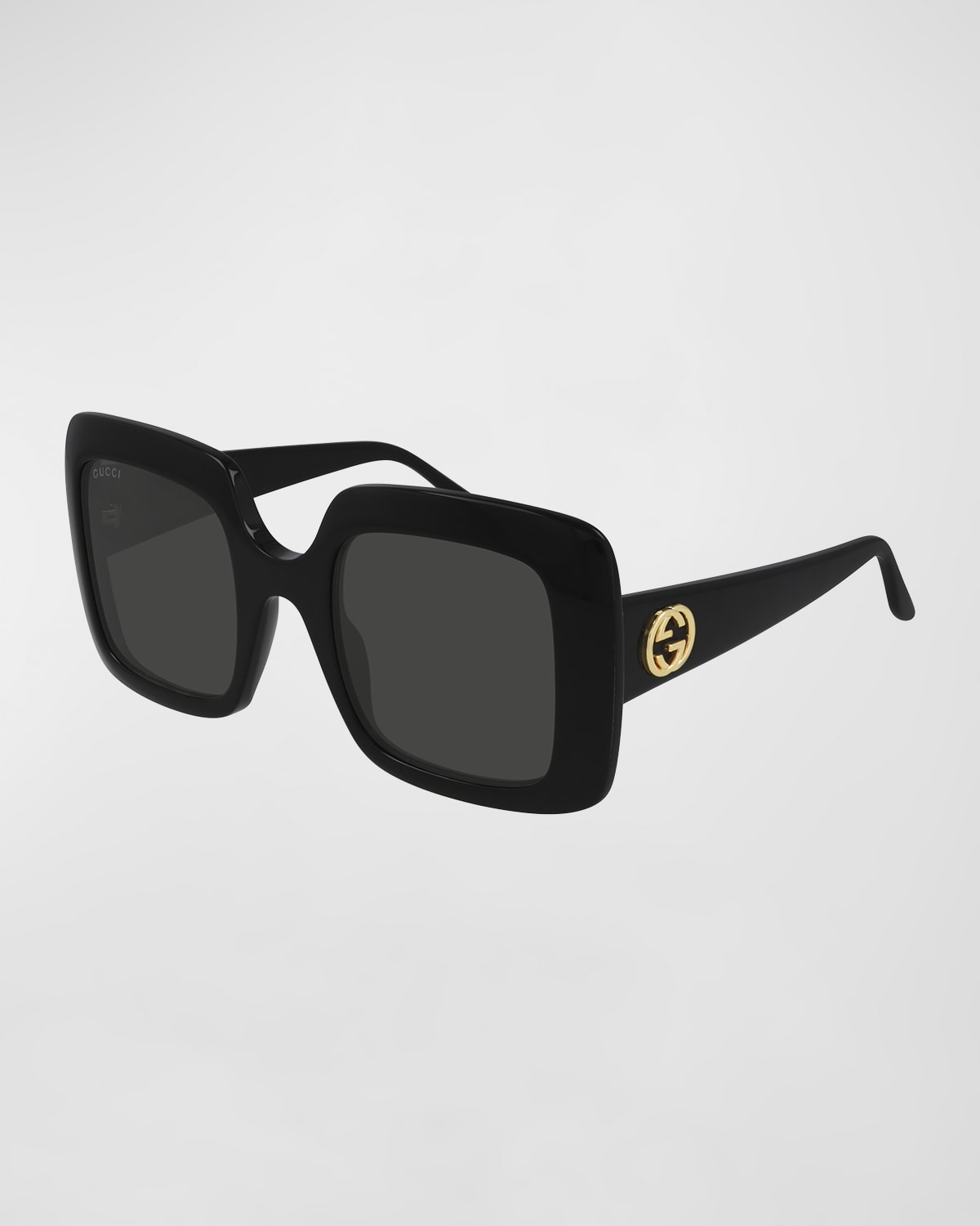 Gucci Interlocking G Oversized Square Acetate Sunglasses In 001 Black