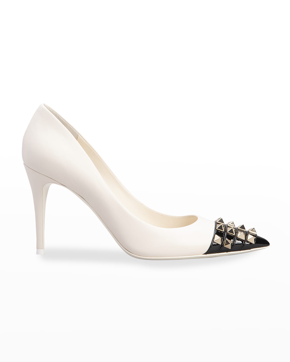 Valentino Garavani Alcove Rockstuds Pointed Pumps In Bianco