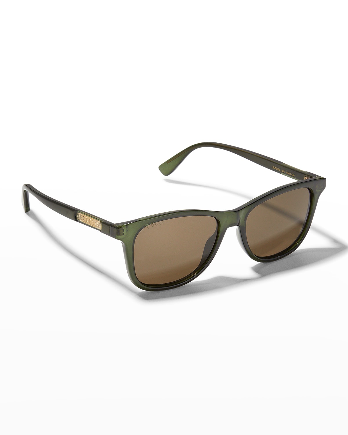 Gucci Men's Translucent Logo Sunglasses In 302 Green