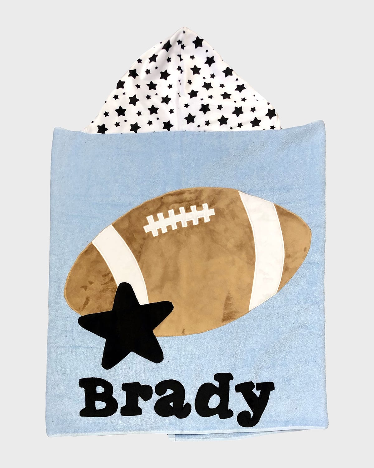 Boogie Baby Kid 's Football Star-Print Hooded Towel, Personalized