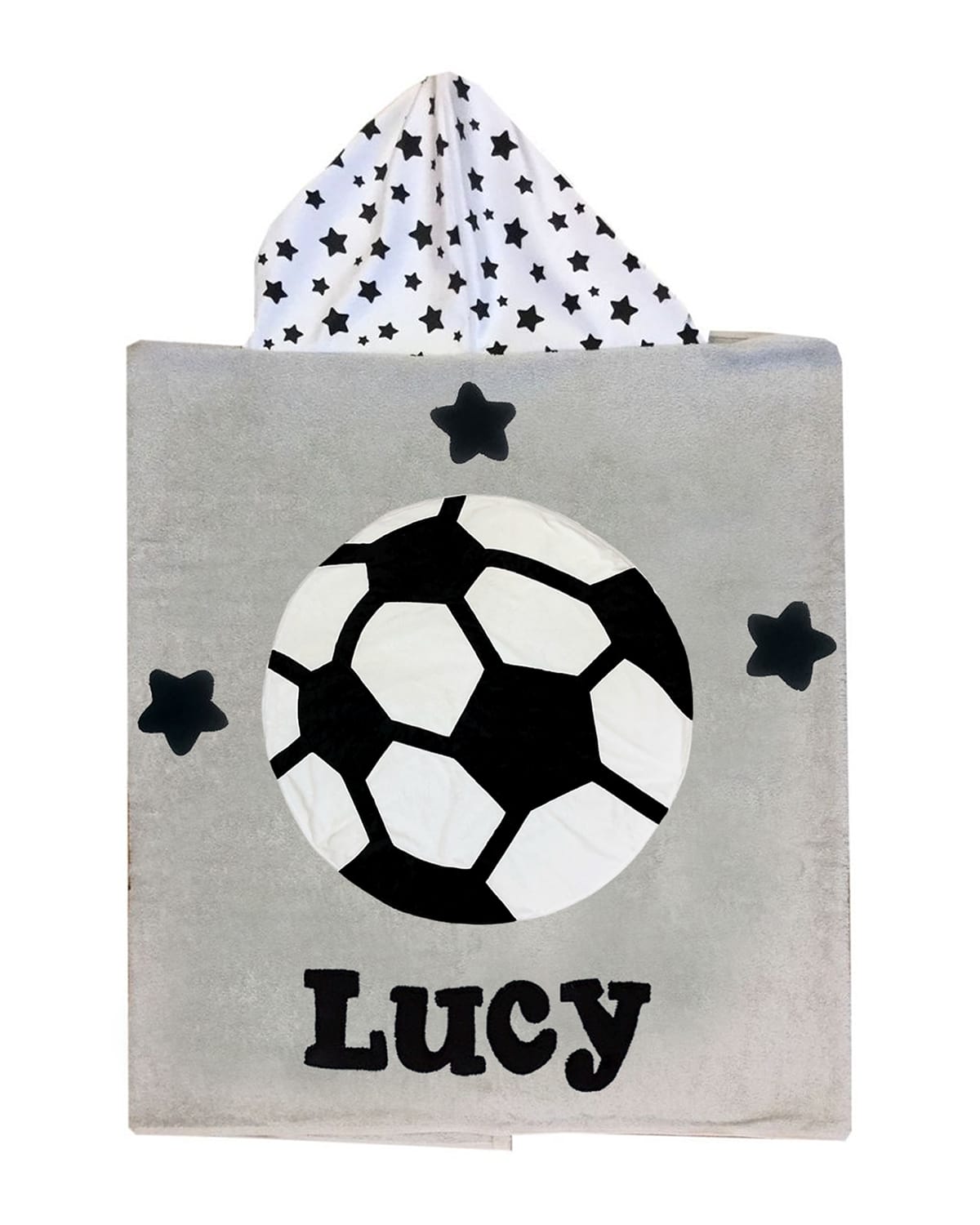 BOOGIE BABY KID'S SOCCER STAR-PRINT HOODED TOWEL, PERSONALIZED,PROD242810154