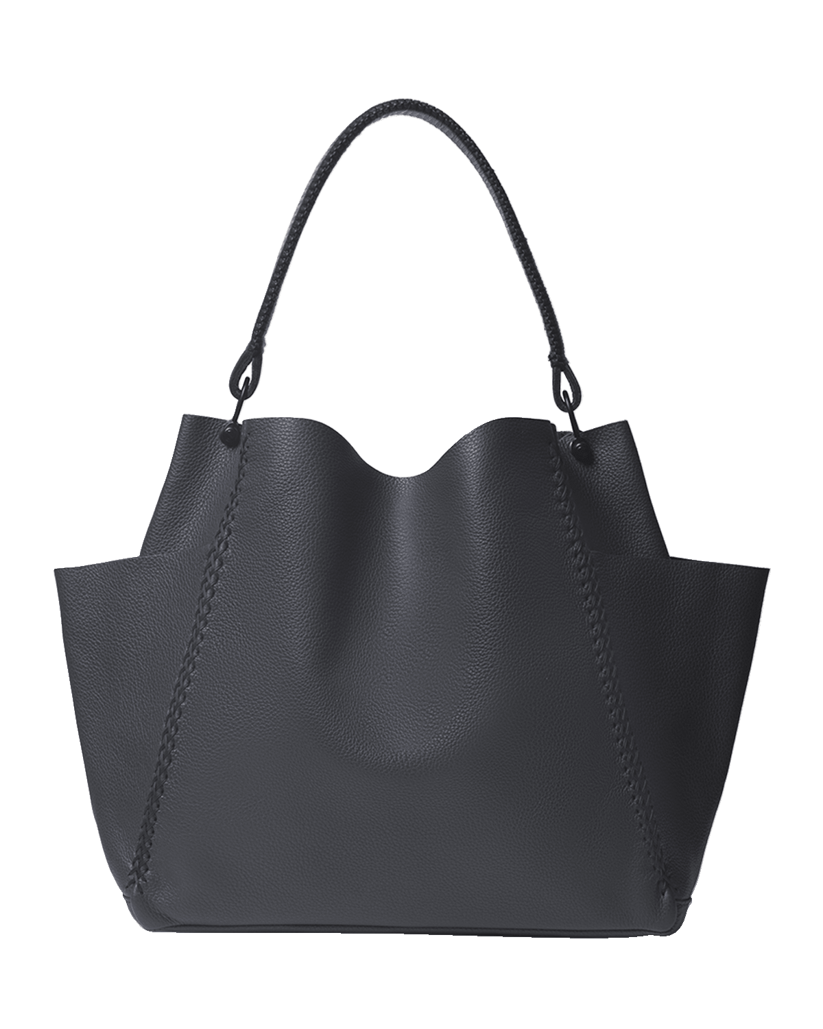 Callista Stitch Grained Leather Shoulder Bag