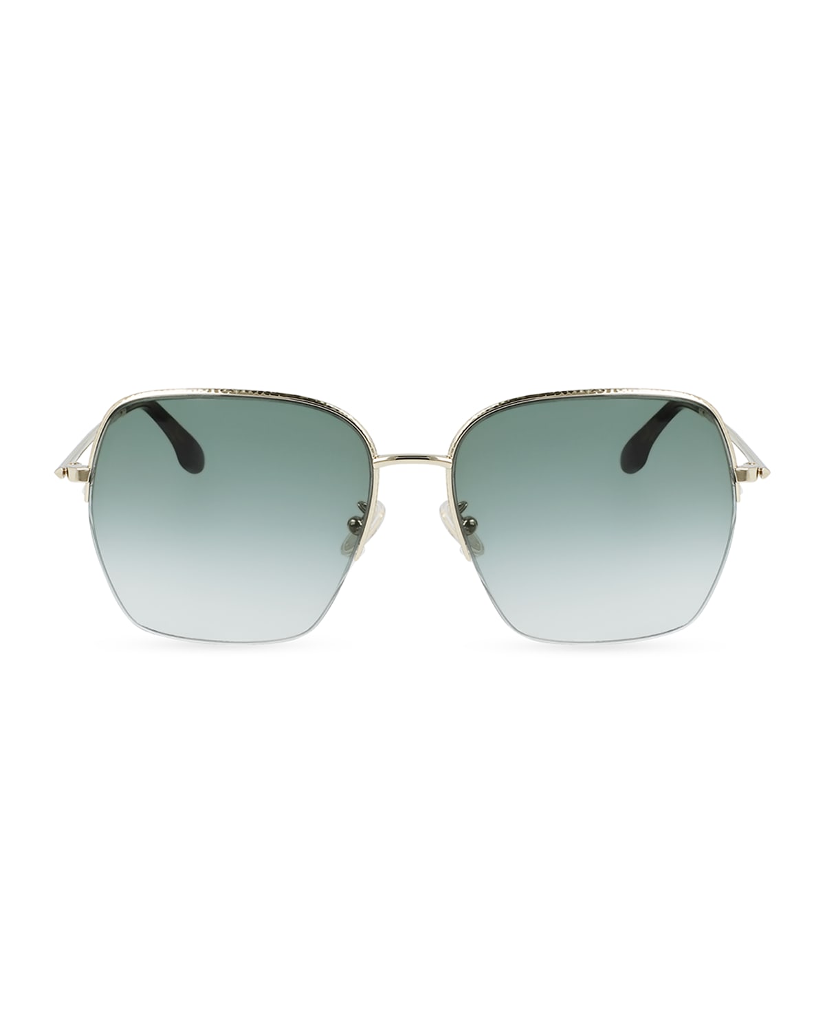 Victoria Beckham Hammered Oversized Square Metal Sunglasses