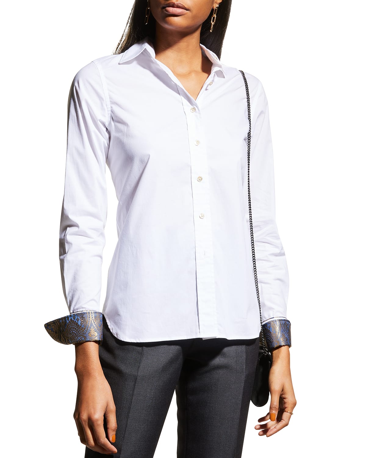 CONTRAST STITCHED SHIRT COLLAR DRESS