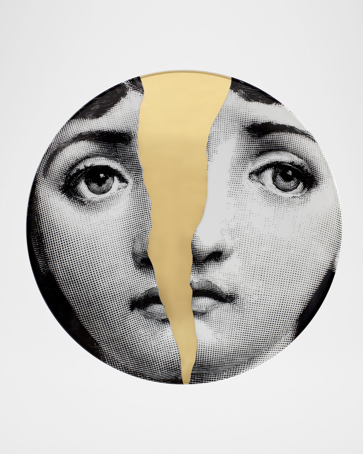 Fornasetti Tema E Variazioni n. 10 Broken Face Gold Wall Plate