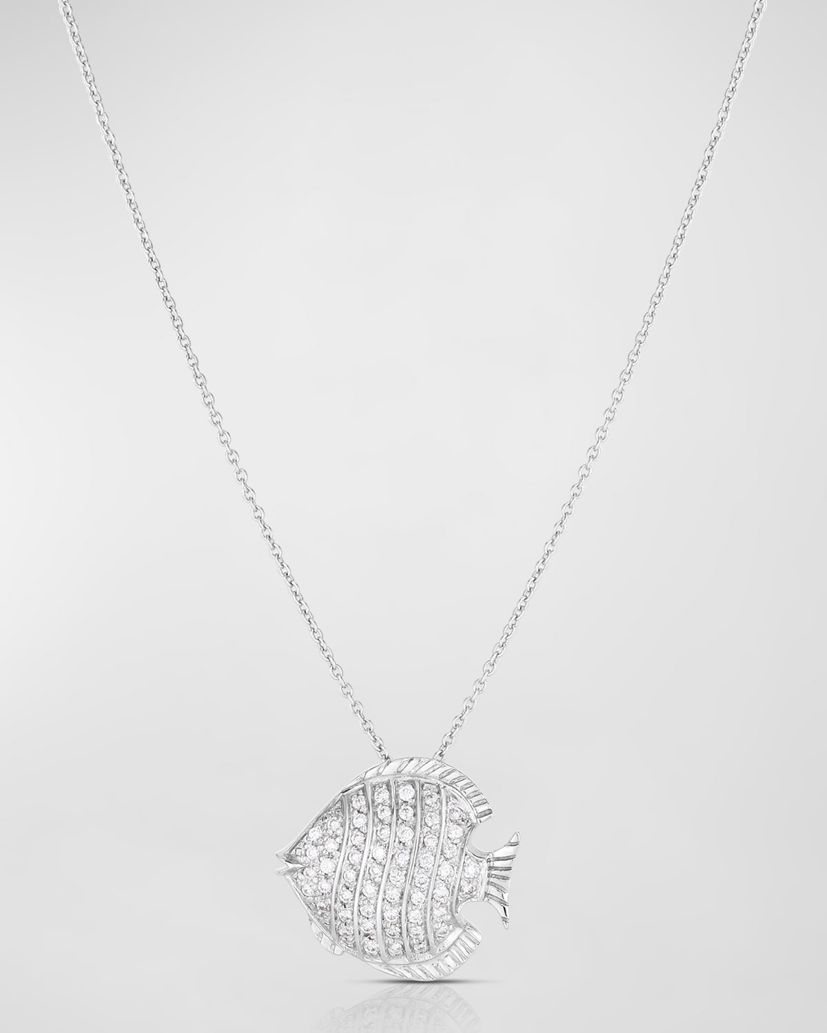 Roberto Coin Fish Tiny Treasure Necklace in White Gold